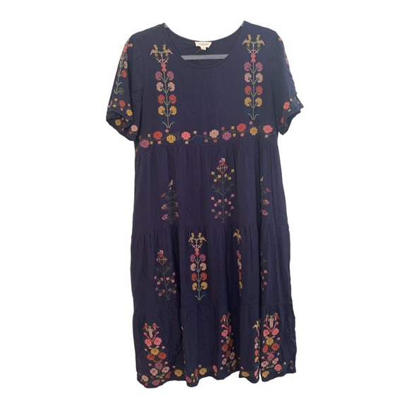 orange creek Dresses & Skirts - Orange Creek Los Angeles Maxi Embroidered Floral Dress Sz M